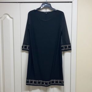 Tiana B. black long sleeves dress with embellished sleeves and hem size 4P